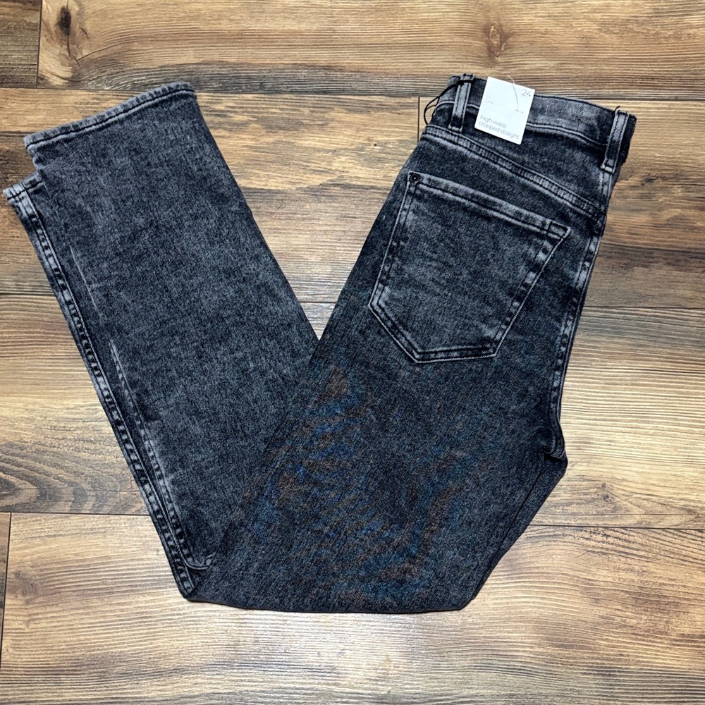 7 for All Mankind High Waist Cropped Straight Luxe Vintage Jeans